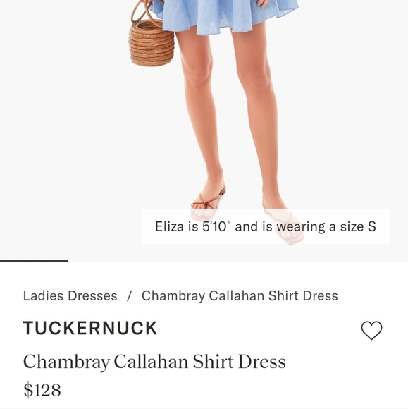 Tuckernuck Chambray Callahan Shirt Dress Brushed Blue Small - Picture 3 of 8
